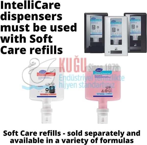 70017258 Diversey Soft Care IntelliCare Beyaz Renk Sıvı, Jel ve Köpük Sabunlar ve Dezenfektanlar için Manuel El Hijyeni Dispenseri - Görsel 3