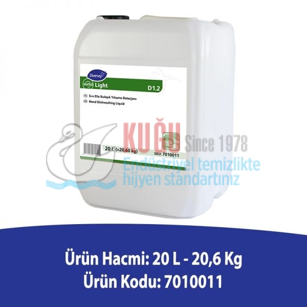 7010011 Diversey Suma Light D1.2 Elde Bulaşık Yıkama Deterjanı 20LT - Görsel 2