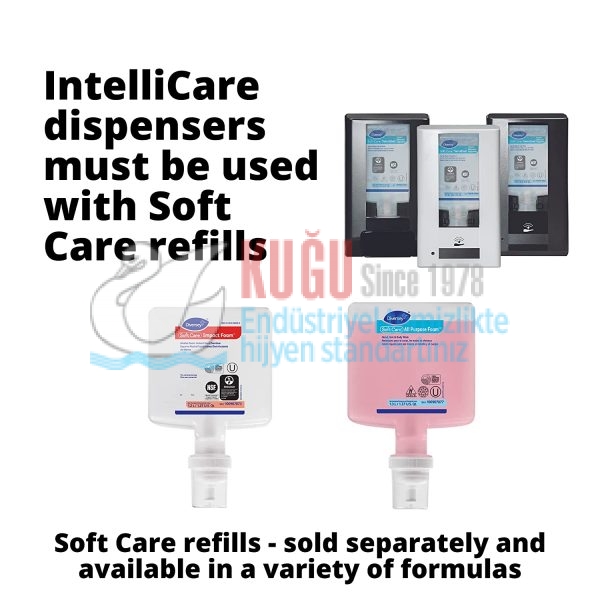 70017259 Diversey Siyah Renk SoftCare Sıvı ve Köpük Sabunlar ve Dezenfektanlar için IntelliCare Hibrit Sensörlü ve Fotoselli Dispenser - Görsel 4