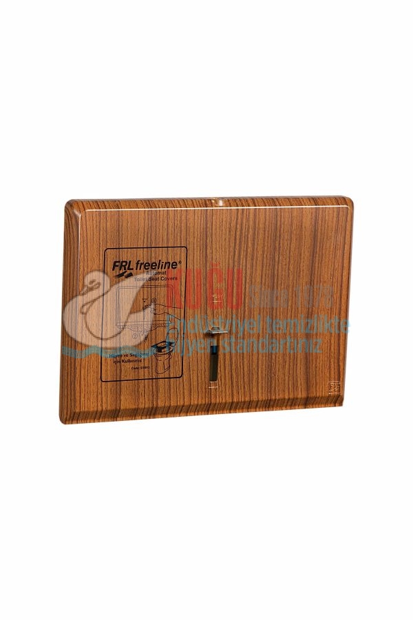 KGB-19351 Ahşap Renk Klozet Kapak Örtüsü Otomat Banyo ve Tuvalet WC Dispanseri Aparatı