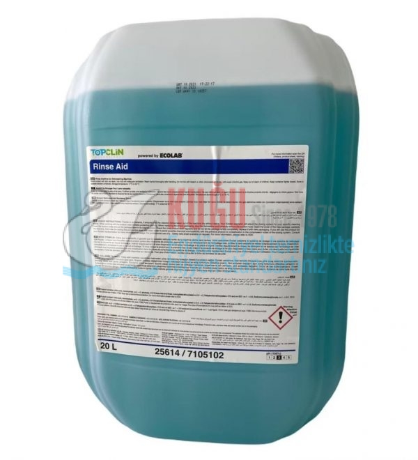25614 Ecolab TopClin Rinse Aid Endsütriyel Bulaşık Makinesi Parlatıcısı 20 Lt