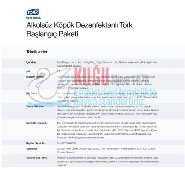 KT-960202 Alkolsüz Köpük Dezenfektanlı Tork Başlangıç Paketi (1 Adet Yedek Refil ve Aparat) - Görsel 3