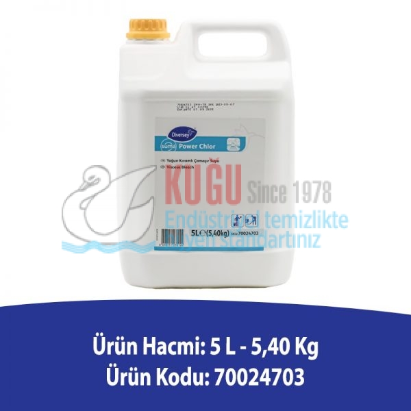 70024703 Diversey Suma Power Chlor Yoğun Kıvamlı Çamaşır Suyu 5 Litre - Görsel 3