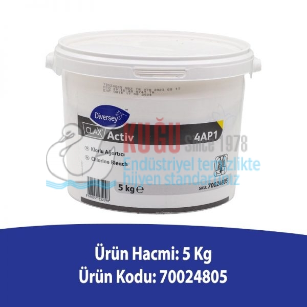 70024805 Diversey Clax Activ 4AP1 Klorlu Ağartıcı 5 Kg - Görsel 2
