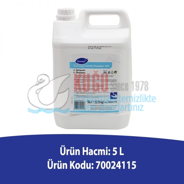 70024115 Diversey Soft Care Gentle Shampoo H61 Şampuan 5L-5,15 Kg - Görsel 2