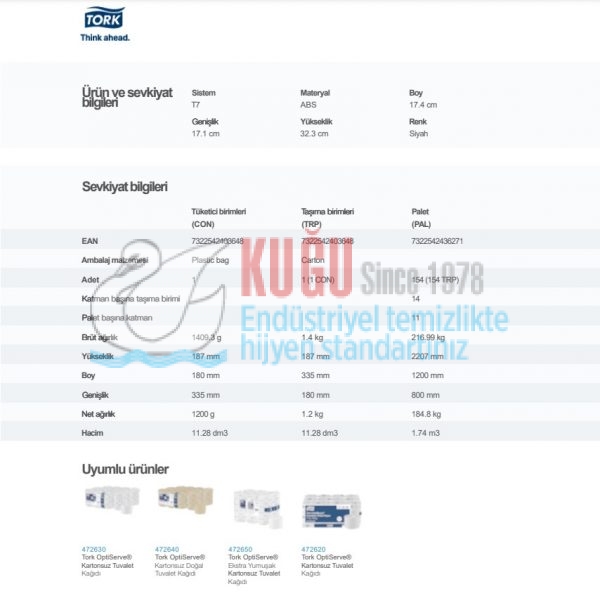 KT-558041 Tork OptiServe® Beyaz Renk Kartonsuz 2 Ruloluk Tuvalet Kağıdı Dispenseri - Görsel 6
