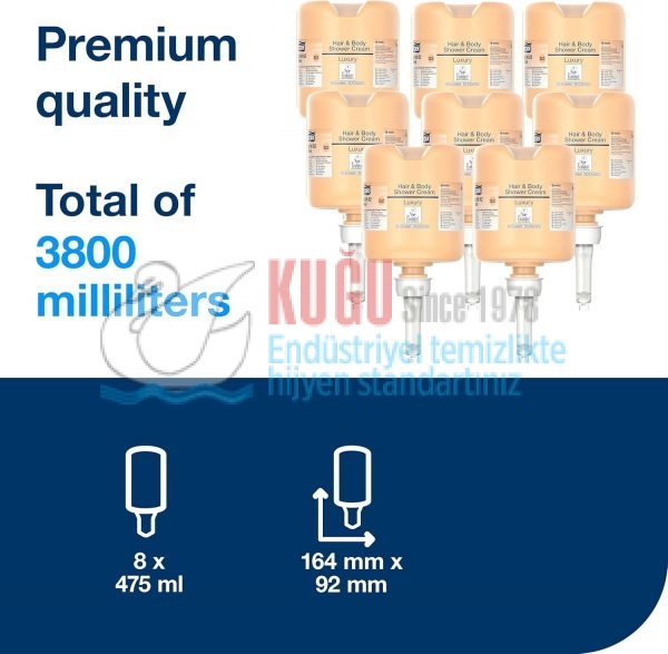 KT-420662 Tork S2 Sistem 3'ü 1 Arada Lüks Mini Sıvı Sabun 475 ML Arada Saç ve Vücut Duş Kremi Argan Vanilya Kokusu (Koli İçi 8 Adet-1 Adet 475 ML) - Görsel 2