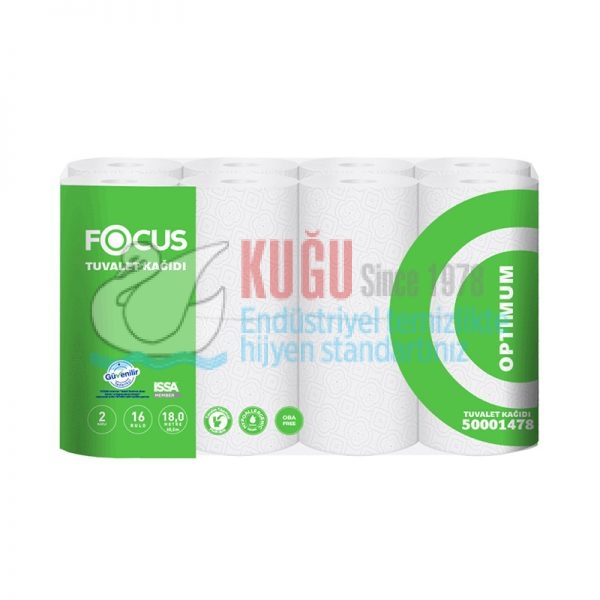 50001478 Focus Optimum Çift Katlı Tuvalet Kağıdı Çift Katlı 150 Yaprak 18 Metre (1 Paket 16 Adet-1 Koli 3 Paket) 3 Kg - Görsel 2