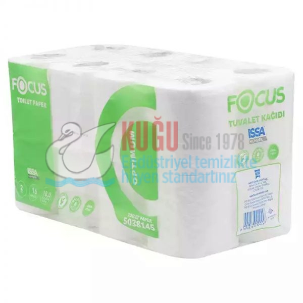 50001478 Focus Optimum Çift Katlı Tuvalet Kağıdı Çift Katlı 150 Yaprak 18 Metre (1 Paket 16 Adet-1 Koli 3 Paket) 3 Kg - Görsel 4
