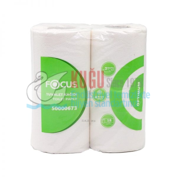 50000673 Focus Optimum Çift Katlı 18 Metre Tuvalet Kağıdı 4x12 Adet (1 Paket 4 Adet-Koli İçi 12 Paket) - Görsel 2