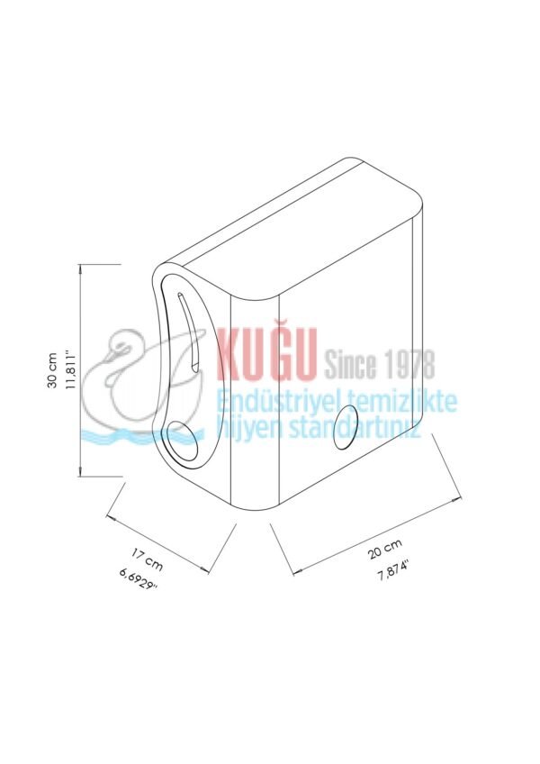 KGD-20660PW Beyaz Renk ABS Plastik Sensörlü Fotoselli Elektrikli ve Pilli 21 Cm Makine Havlusu Dispanseri Aparatı - Görsel 3