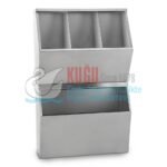 2663 3'LÜ Çöp Kovalı 304 Paslanmaz Çelik Bone Galoş Maske Hijyen Ekipmanları