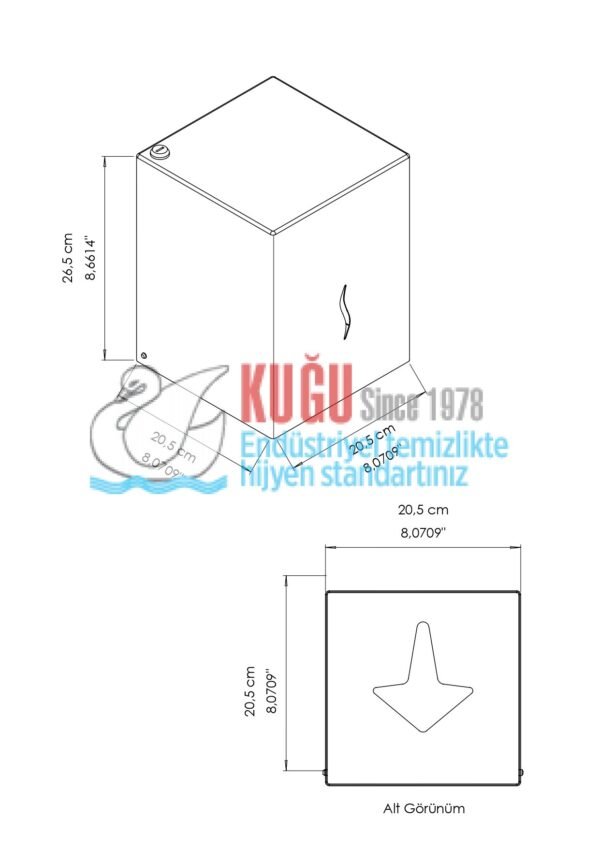 2646 430 Kalite Paslanmaz Çelik İçten Çekmeli Kağıt Havlu Dispenseri - Görsel 9