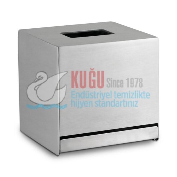 2706 304 S.S. Paslanmaz Çelik Küp Klenex Butik Kağıt Mendil Kutusu - Görsel 1