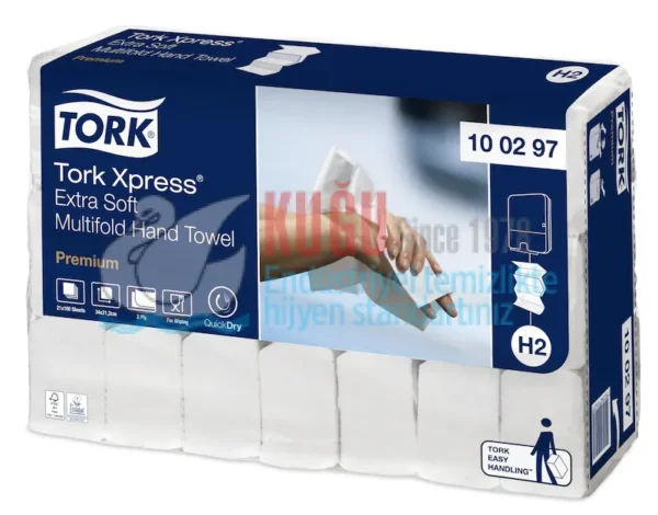 KT-100297 Tork Xpress® H2 Sistem Premium Ekstra Yumuşak Z Katlamalı Havlu Kâğıt (1 Paket 200 Adet-Koli İçi 15 Paket) - Görsel 3