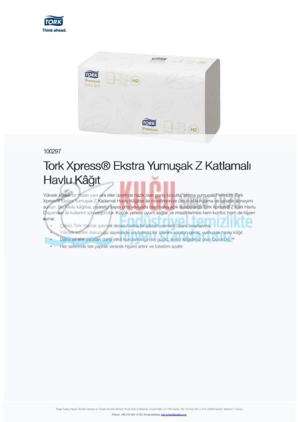 KT-100297 Tork Xpress® H2 Sistem Premium Ekstra Yumuşak Z Katlamalı Havlu Kâğıt (1 Paket 200 Adet-Koli İçi 15 Paket) - Görsel 10