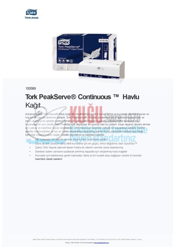 KT-100589 Tork H5 Sistem PeakServe® Continuous™ Havlu Kağıt (1 Paket 270 Adet-Koli İçi 12 Paket) - Görsel 4