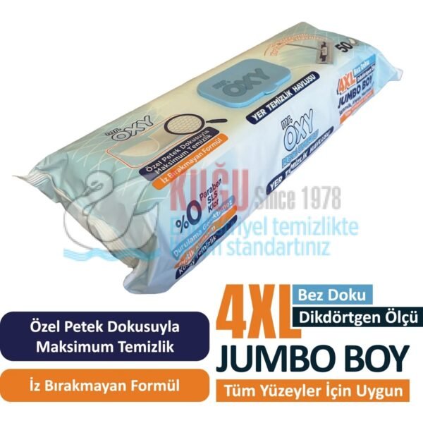 MR-002 Mr. Oxy Mopa Uyumlu 50'li Jumbo Boy 4XL Petek Dokulu Yer Temizlik Havlusu - Görsel 4