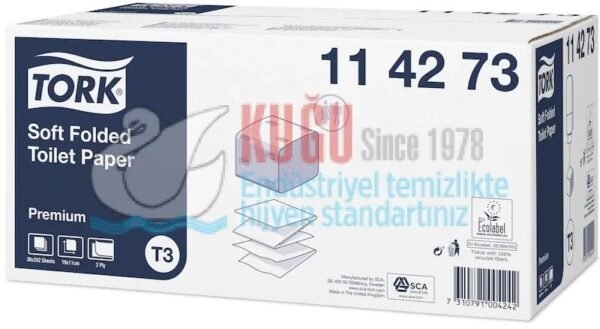 KT-114273 Tork Yumuşak Katlamalı WC Tuvalet Kağıdı 2 Katlı Premium T3 - (1 Paket 252 Adet-Koli İçi 30 Paket) - Görsel 5