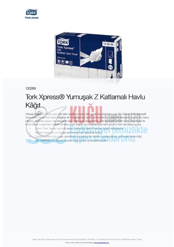 KT-120289 Tork Xpress® Yumuşak Z Katlamalı Havlu Kâğıt (1 Paket 180 Adet-Koli İçi 21 Paket) - Görsel 6