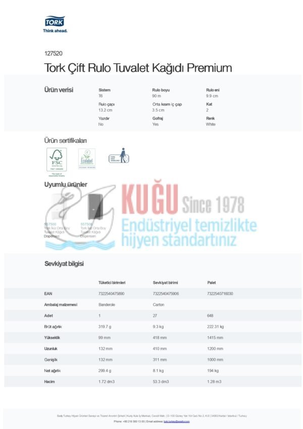 KT-127520 Tork Çift Rulo Premium Orta Boy WC Tuvalet Kağıdı 2 Katlı Gelişmiş T6 Beyaz - (1 Rulo 90 Metre-Koli İçi 27 Rulo) - Görsel 12