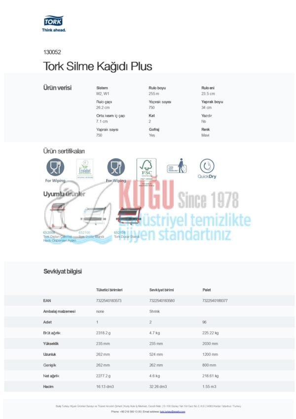 KT-130052 Tork W1 Sistem Silme Kağıdı Plus (1 Rulo 255 Metre-Koli İçi 2 Rulo) - Görsel 9