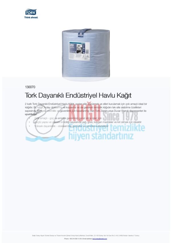 KT-130070 Tork W1 Sistem Dayanıklı Endüstriyel Havlu Kağıt (1 Rulo 340 Metre-Koli İçi 1 Rulo) - Görsel 2