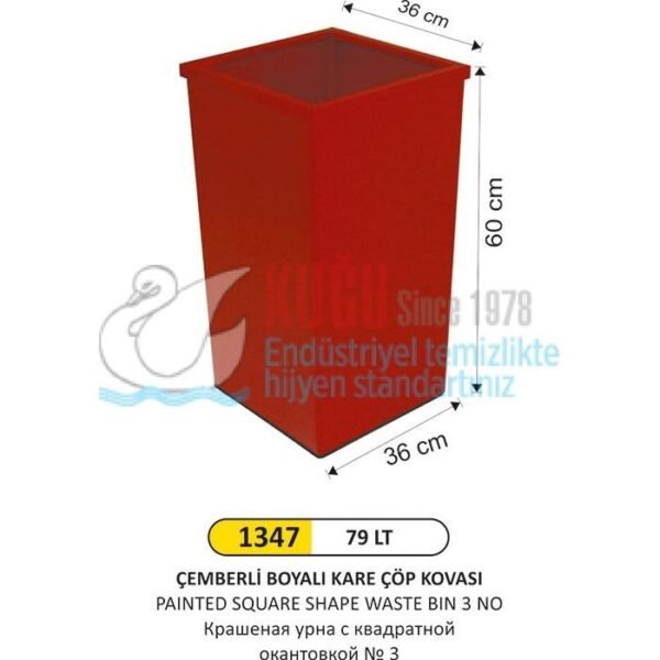 1347 79 LT ÇEMBERLİ BOYALI ÇÖP KOVASI - Görsel 1