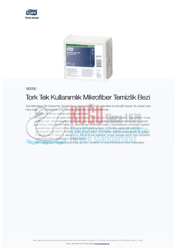 KT-183700 Tork Tek Kullanımlık Mikrofiber Temizlik Bezi - Görsel 5