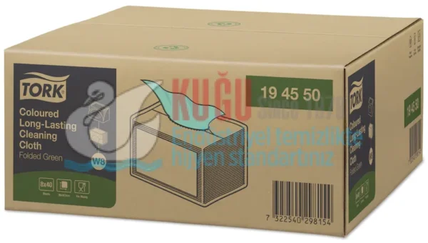 KT-194550 Tork W8 Sistem Yeşil Renkli Uzun Ömürlü Temizlik Bezi (1 Paket 40 Adet-Koli İçi 8 Paket) - Görsel 4