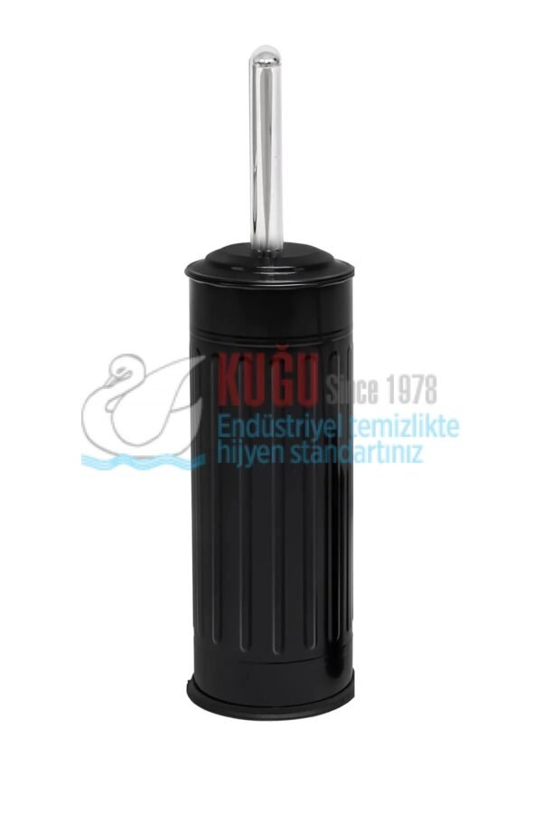 KF-1009-B Siyah Renk Çizgi Desenli Wc Klozet Fırçası - Görsel 1