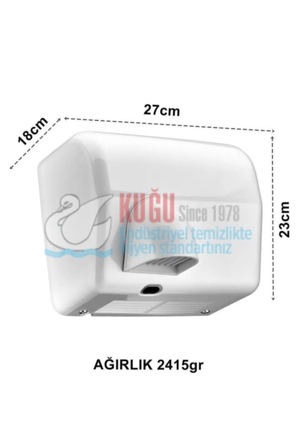 5380 2500W Beyaz Renk Fotoselli Sensörlü El Ve Yüz Kurutma Cihazı Makinası (2 YIL GARANTİLİ) - Görsel 2