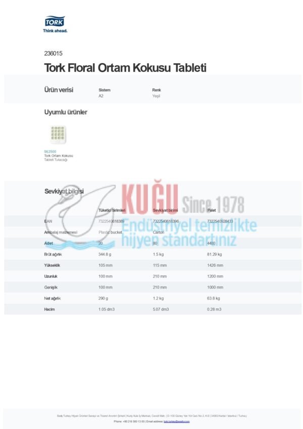 KT-236015 Tork Floral Ortam Kokusu Tableti - Görsel 8