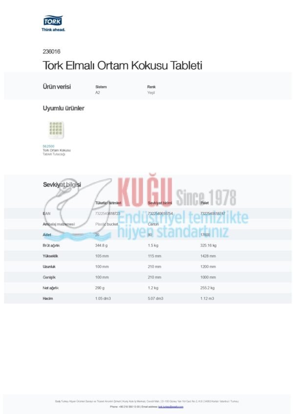 KT-236016 Tork Elmalı Ortam Kokusu Tableti - Görsel 5
