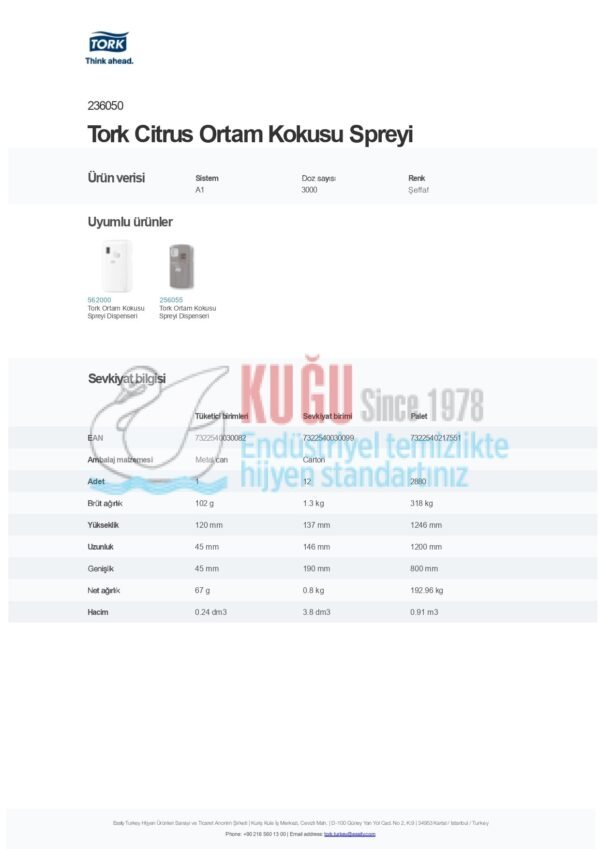 KT-236050 75 ML Tork Citrus Ortam Kokusu Spreyi - Görsel 10