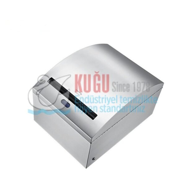 8154 304 Kalite Satine Paslanmaz Çelik Bombe Tasarım Sensörlü ve Fotoselli  21 Cm Hareketli Havlu Dispenser Aparatı (Elektrikli ve Pilli) - Görsel 3