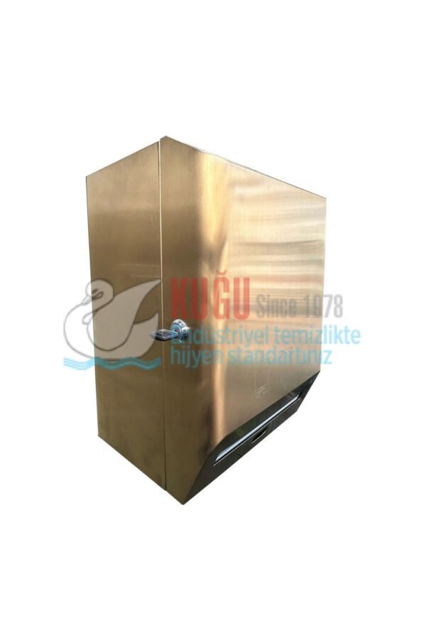 8025-G Gold Altın Renk Pvd Kaplama 304 KALİTE PASLANMAZ ÇELİK FOTOSELLİ HAREKETLİ Elektrikli ve Pilli SENSÖRLÜ 21 CM KAĞIT HAVLU MAKİNESİ - Görsel 3