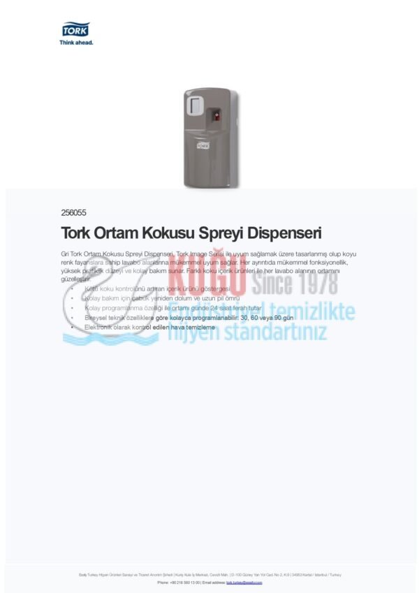 KT-256055 Gri Renk Tork Ortam Kokusu Spreyi Dispenseri - Görsel 10