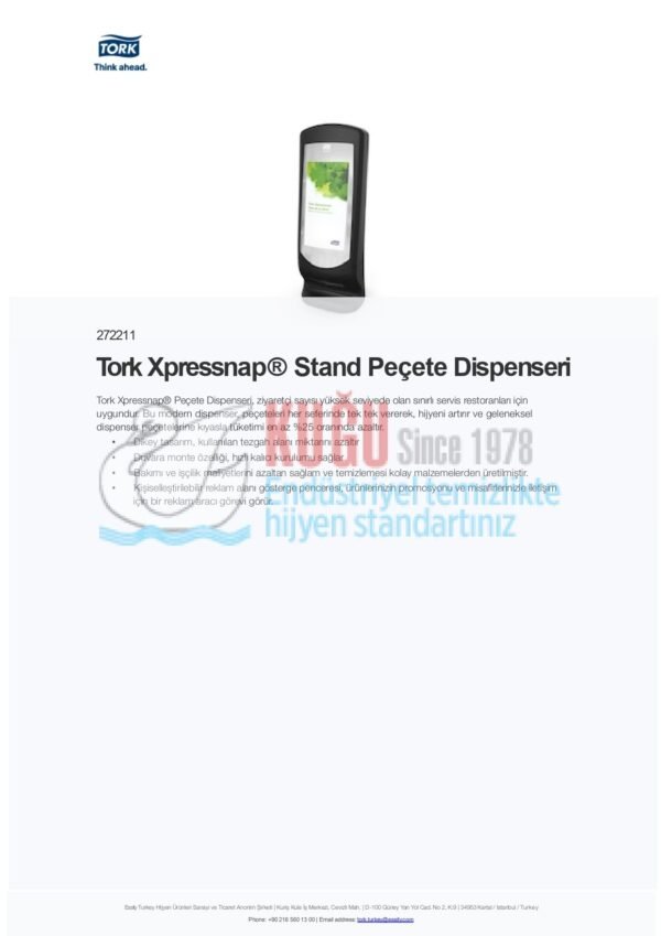 KT-272211 Tork Xpressnap® N4 Sistem Siyah Stand Peçete Dispenseri - Görsel 9
