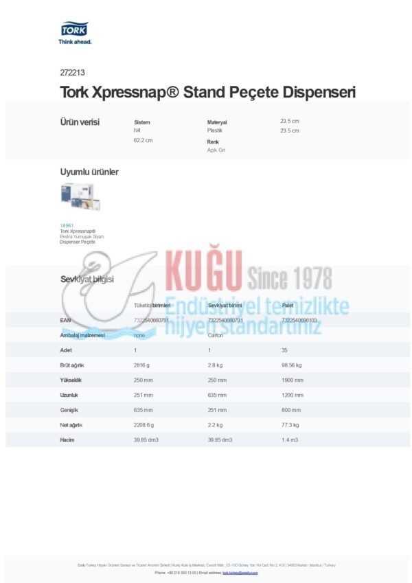KT-272213 Tork Xpressnap® Stand Peçete Dispenseri - Görsel 6