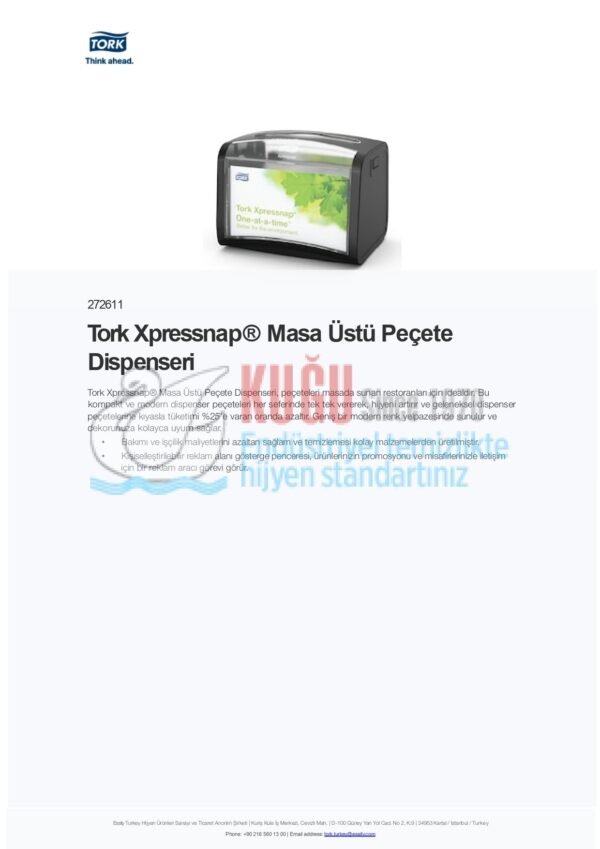 KT-272611 Tork Xpressnap® Masa Üstü Peçete Dispenseri - Görsel 9