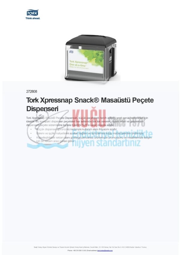 KT-272808 Tork Xpressnap Snack® Siyah N10 Sistem Masaüstü Peçete Dispenseri - Görsel 5