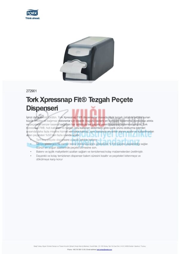 KT-272901 Tork Xpressnap Fit® N14 Sistem Siyah Tezgah Üstü Peçete Dispenseri - Görsel 10