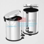 2739 430 S.S. Paslanmaz Çelik 40 LT  Plastik İç Kovalı Pedallı Çöp Kovası - Görsel 4