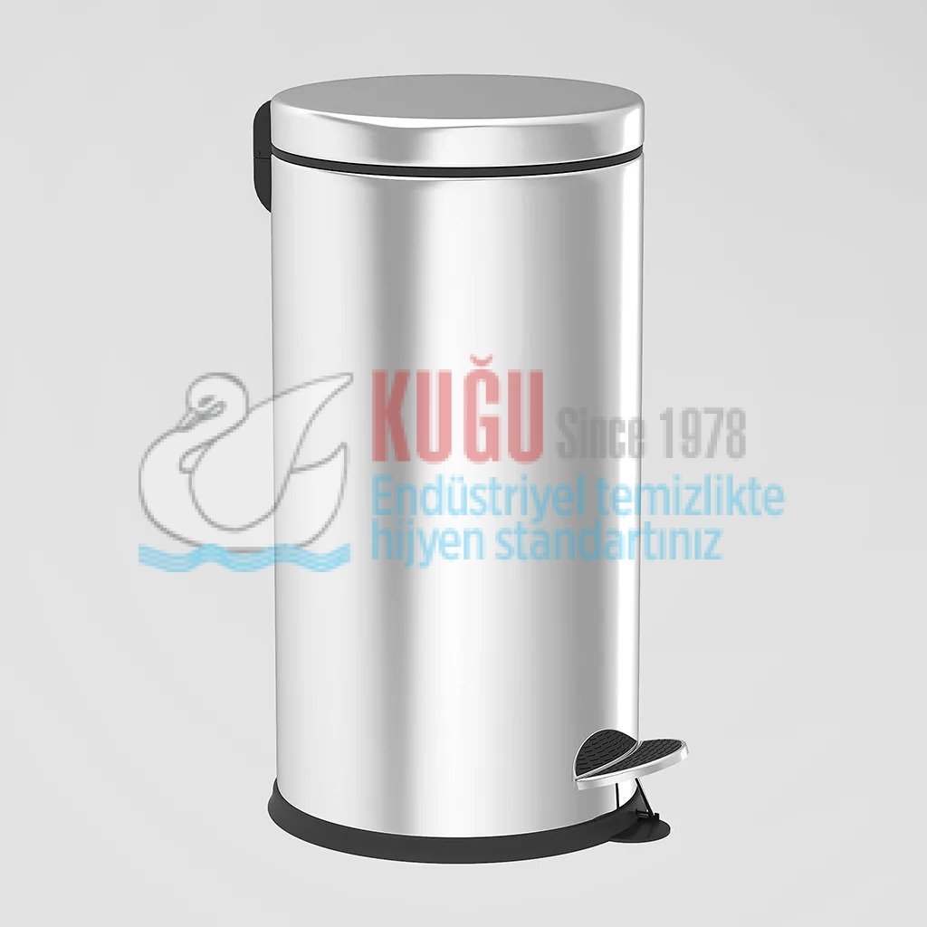 2739.jpg 2739 430 S.S. Paslanmaz Çelik 40 LT Plastik İç Kovalı Pedallı Çöp Kovası - Görsel 1