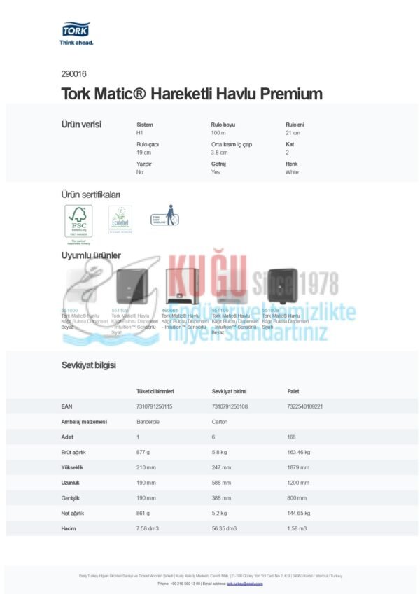 KT-290016 Tork Matic® Ekstra Yumuşak Hareketli El Havlusu 2 Katlı Premium H1 Beyaz (1 Rulo 100 Metre-Koli İçi 6 Rulo) - Görsel 8