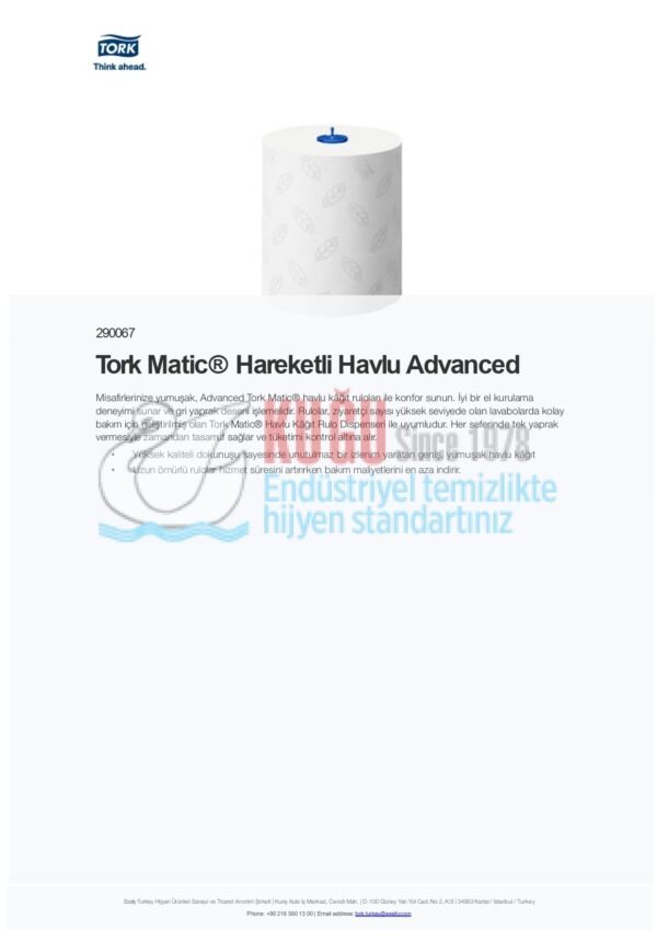 KT-290067 Tork Matic® Yumuşak Hareketli El Havlusu 2 Katlı Gelişmiş H1 BEYAZ (1 Rulo 150 Metre-Koli İçi 6 Rulo) - Görsel 9