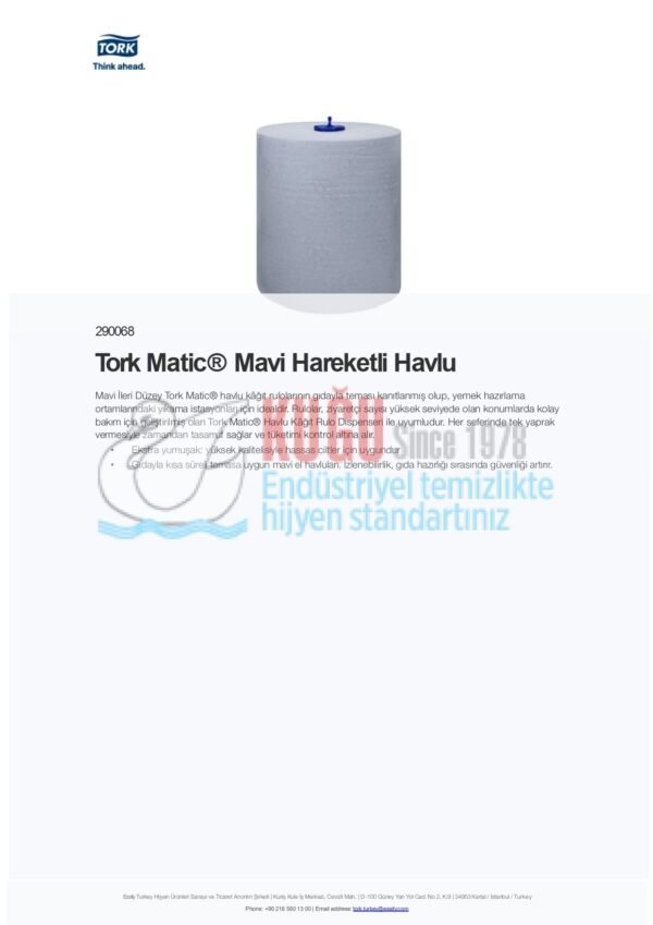 KT-290068 Tork Matic® Mavi Hareketli Havlu (1 Rulo 150 Metre-Koli İçi 6 Rulo) - Görsel 4