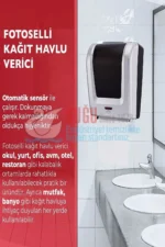 KGF-F120 Krom Kaplama FOTOSELLİ Elektrikli ve Pilli 21 cm KAĞIT HAVLU VERİCİ - Görsel 2
