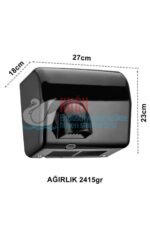 5382 2500W Siyah Renk Fotoselli Sensörlü El Ve Yüz Kurutma Cihazı Makinası (2 YIL GARANTİLİ) - Görsel 2